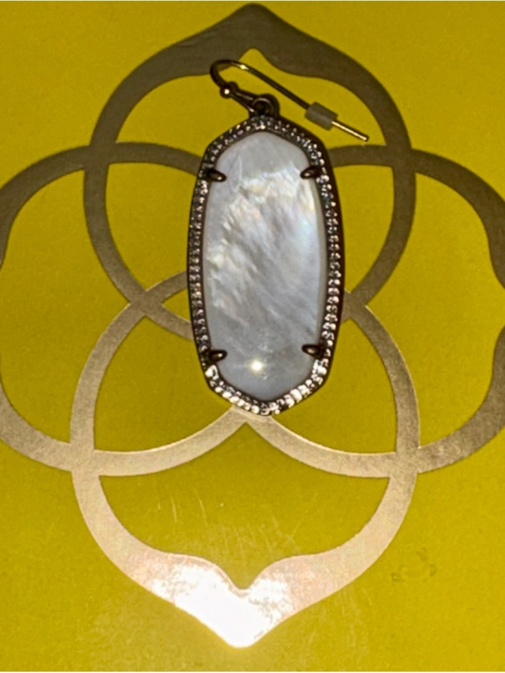 Single Earring Kendra Scott Elle Drop Earring Silver Mother of Pearl